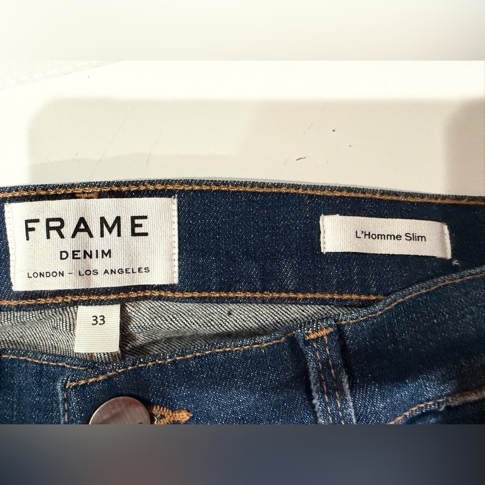Frame Denim Dark Blue Men’s L’Homme Slim Niagra Jeans size 33 - Picture 5 of 7
